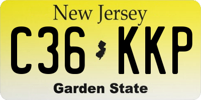 NJ license plate C36KKP