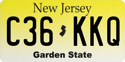 NJ license plate C36KKQ