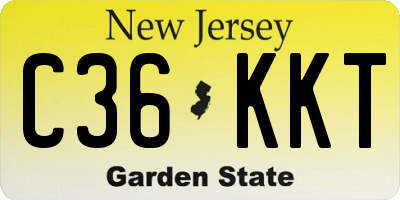 NJ license plate C36KKT