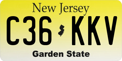 NJ license plate C36KKV