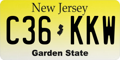 NJ license plate C36KKW