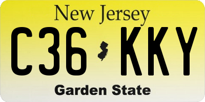 NJ license plate C36KKY