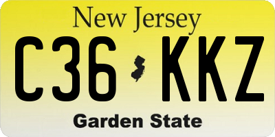 NJ license plate C36KKZ