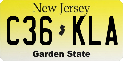 NJ license plate C36KLA