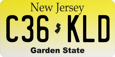 NJ license plate C36KLD