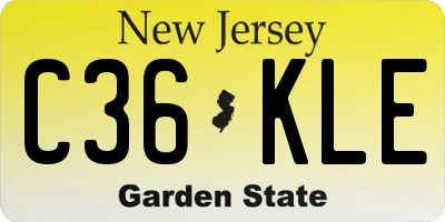 NJ license plate C36KLE