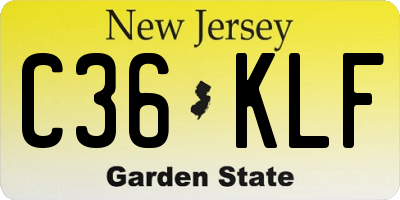 NJ license plate C36KLF