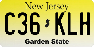 NJ license plate C36KLH