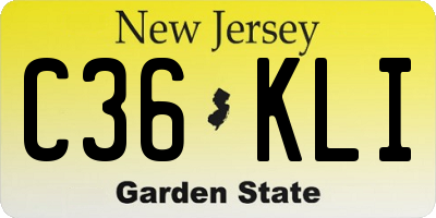NJ license plate C36KLI