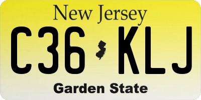 NJ license plate C36KLJ
