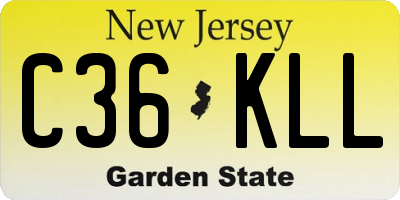 NJ license plate C36KLL