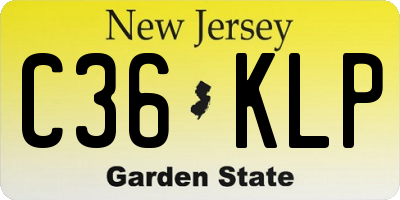 NJ license plate C36KLP