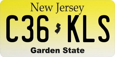 NJ license plate C36KLS