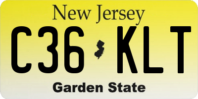NJ license plate C36KLT
