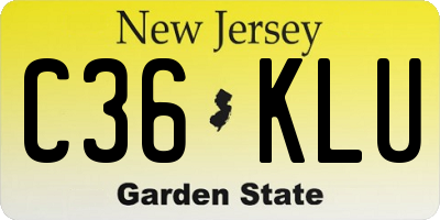 NJ license plate C36KLU