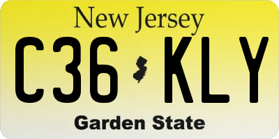 NJ license plate C36KLY