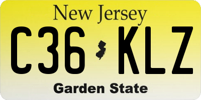 NJ license plate C36KLZ