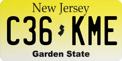 NJ license plate C36KME