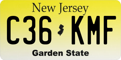 NJ license plate C36KMF