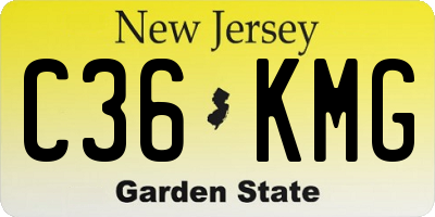 NJ license plate C36KMG