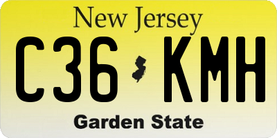 NJ license plate C36KMH