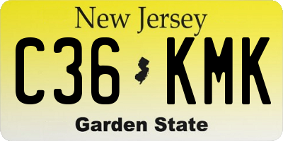 NJ license plate C36KMK