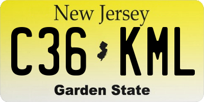 NJ license plate C36KML