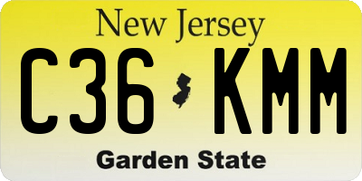 NJ license plate C36KMM