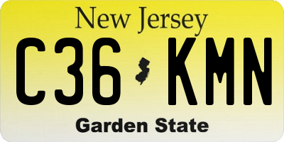 NJ license plate C36KMN