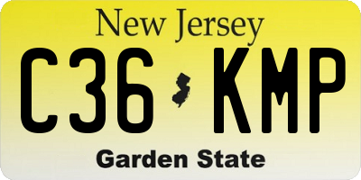 NJ license plate C36KMP