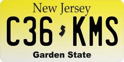 NJ license plate C36KMS