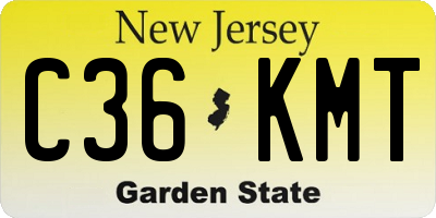 NJ license plate C36KMT