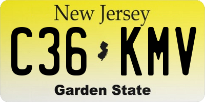 NJ license plate C36KMV