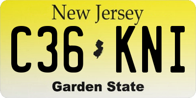 NJ license plate C36KNI