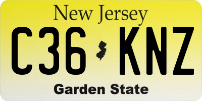 NJ license plate C36KNZ