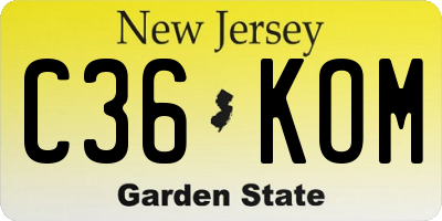 NJ license plate C36KOM