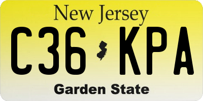NJ license plate C36KPA