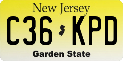 NJ license plate C36KPD