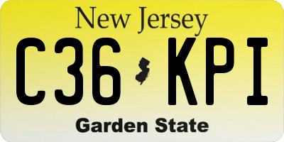 NJ license plate C36KPI