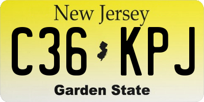 NJ license plate C36KPJ