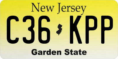 NJ license plate C36KPP