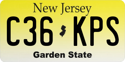NJ license plate C36KPS