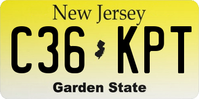 NJ license plate C36KPT