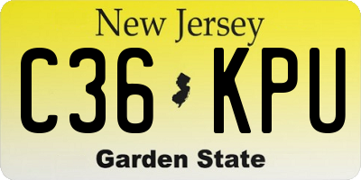 NJ license plate C36KPU