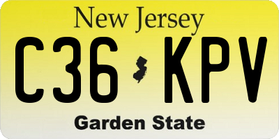 NJ license plate C36KPV
