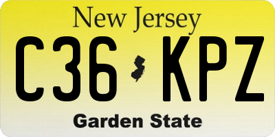 NJ license plate C36KPZ