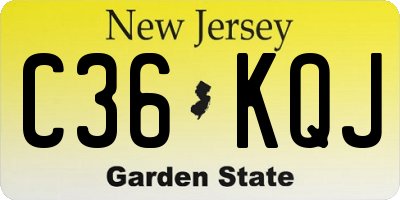 NJ license plate C36KQJ