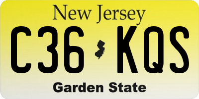 NJ license plate C36KQS