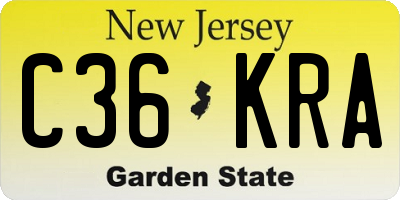 NJ license plate C36KRA