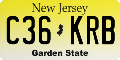 NJ license plate C36KRB